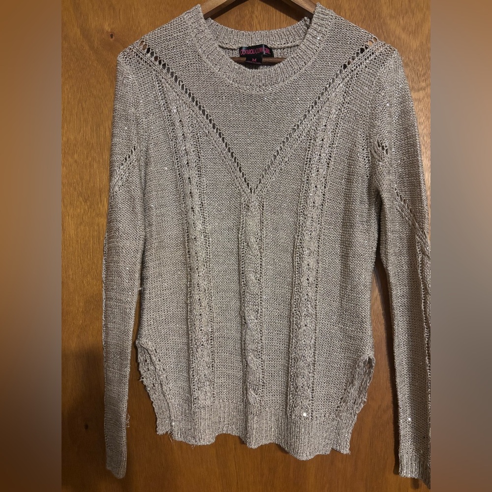 Rock&Roll Cowgirl Light Taupe Knit Sweater